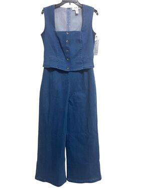832. TULIP CREATIONS denim suit onesie Sz M NWT